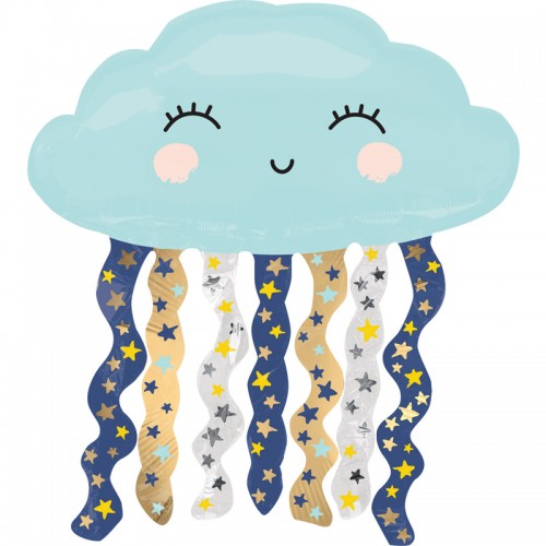 Balão Nuvem Azul Fitas